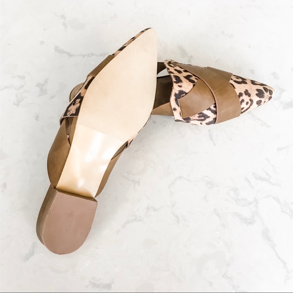 5⭐️/JACKLYN/ Tan Leopard Mule Slip On Flats - Picture 12 of 13